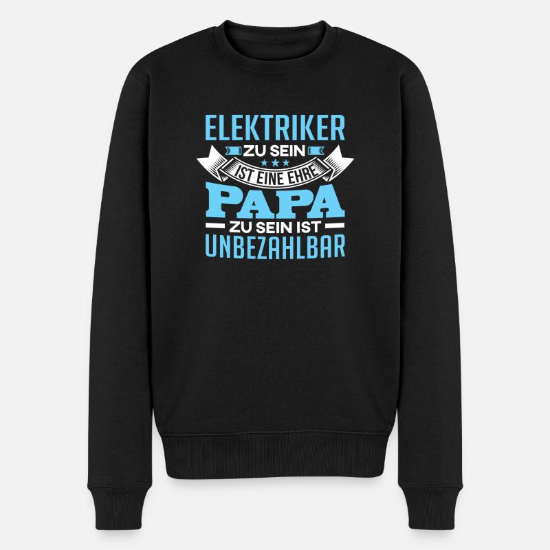 ELEKTRIKER - Papa - Männer Premium Bio Pullover - Schwarz