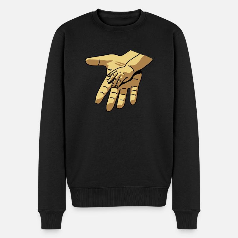 hand_in_hand - Männer Premium Bio Pullover - Schwarz