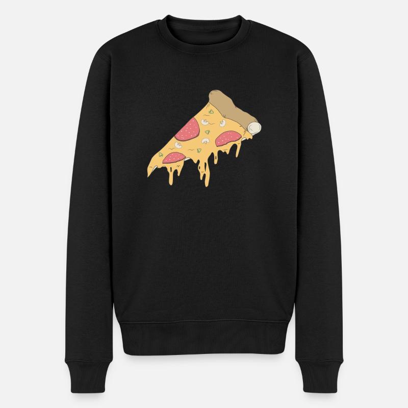 Comic-Pizza - Männer Premium Bio Pullover - Schwarz
