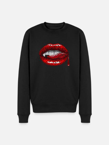 Swirly Fangs - Men's Premium Organic Jumper - black