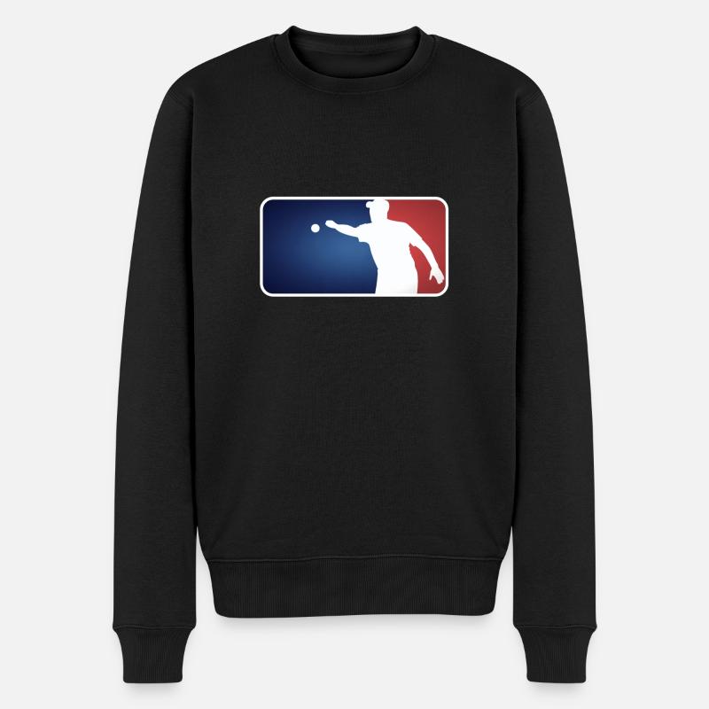 Petanque Boule Logo Pétanque Major League Style - Männer Premium Bio Pullover - Schwarz