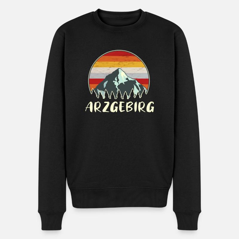 Arzgebirg Erzgebirge Berge Wandern Natur Geschenk - Männer Premium Bio Pullover - Schwarz