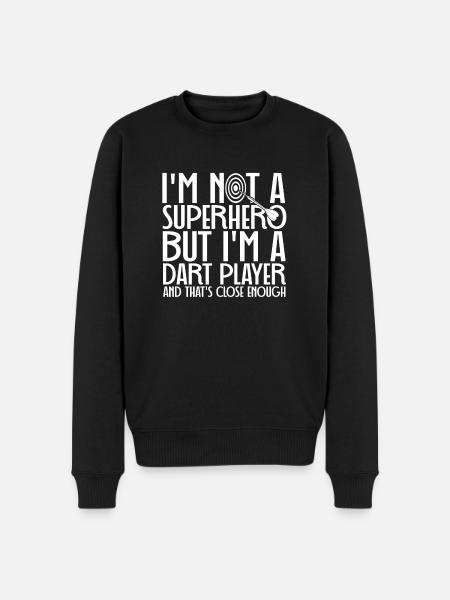 Dart superhero and darts player - Men's Premium Organic Jumper - black