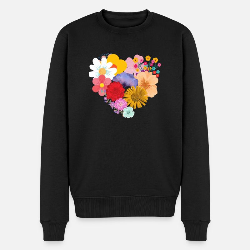 Liebe Blume - Männer Premium Bio Pullover - Schwarz