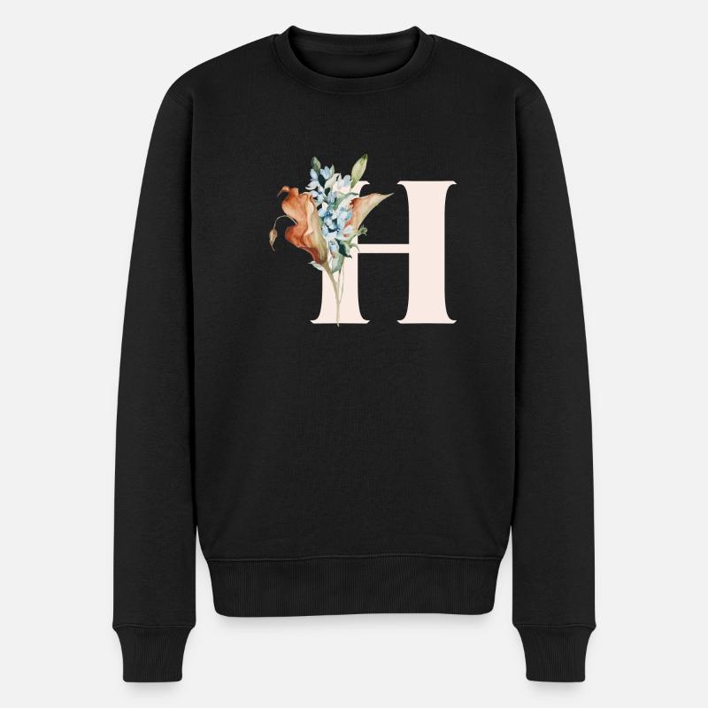 H - Männer Premium Bio Pullover - Schwarz
