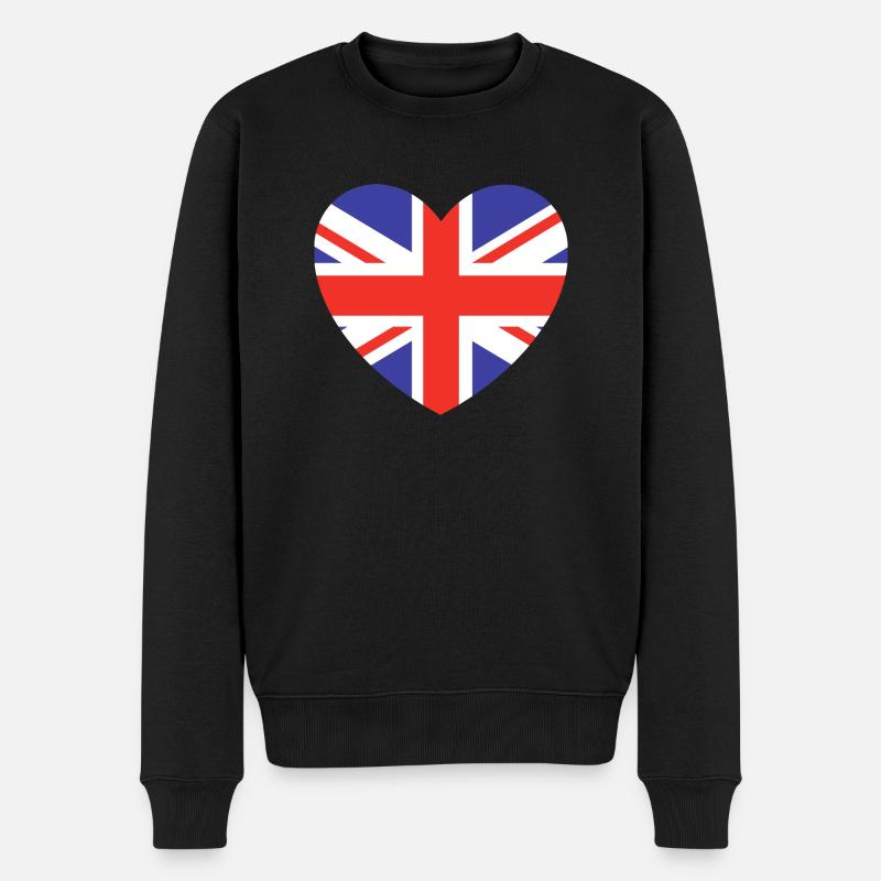 Drapeau du cœur britannique - Pull Premium bio Homme - noir