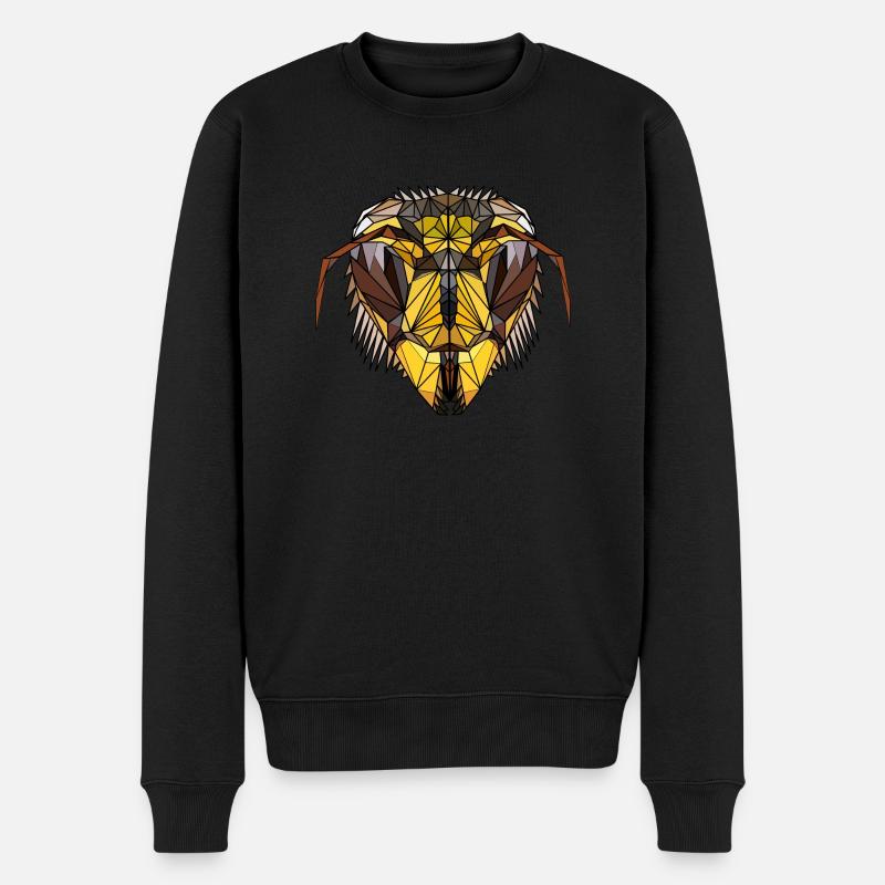 Polygon Wespe - Geometrische Wespe Tier Geschenk - Männer Premium Bio Pullover - Schwarz