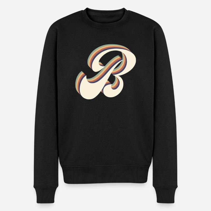Buchstabe b - Männer Premium Bio Pullover - Schwarz