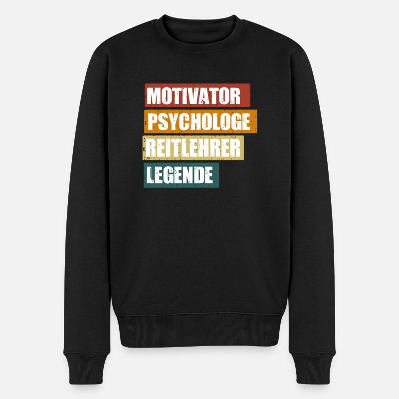 Lustiger Reitlehrer Spruch zum Geburtstag - Männer Premium Bio Pullover - Schwarz