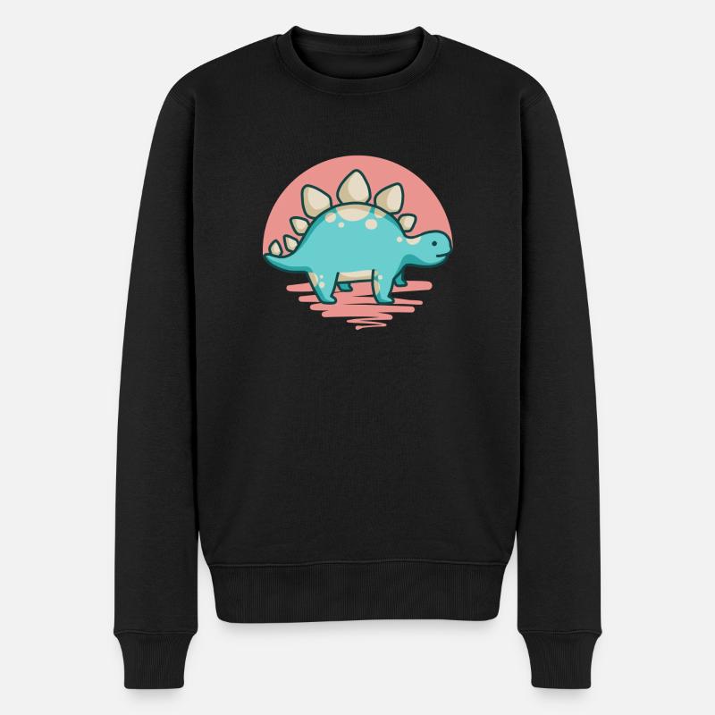 hugadino stégosaure, dino, mignon dinosaure - Pull Premium bio Homme - noir