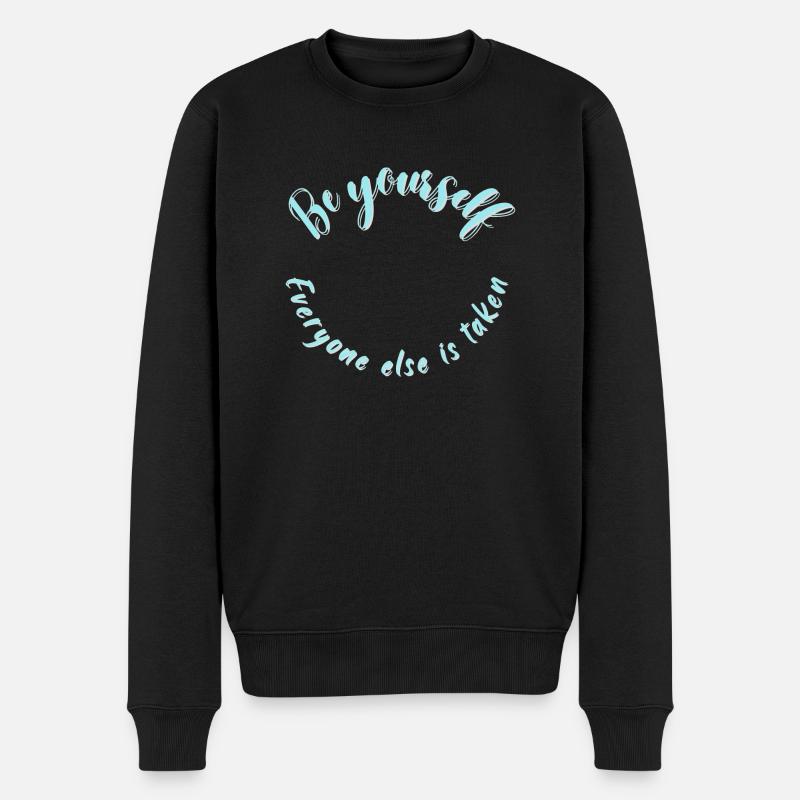 Sei du selbst - Männer Premium Bio Pullover - Schwarz