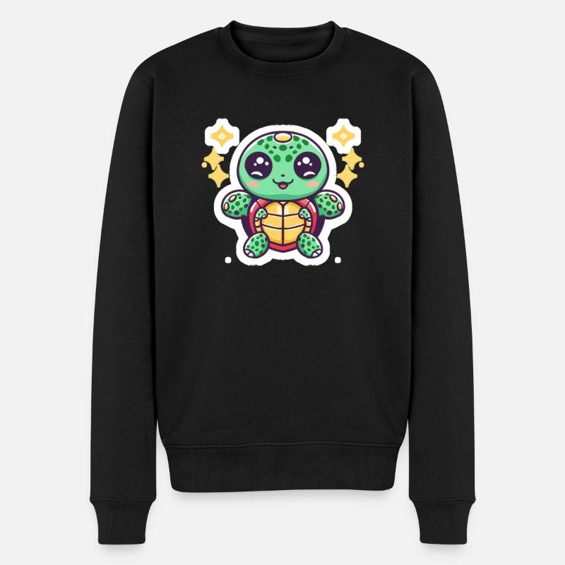 Schildkröten-Liebhaber - Männer Premium Bio Pullover - Schwarz