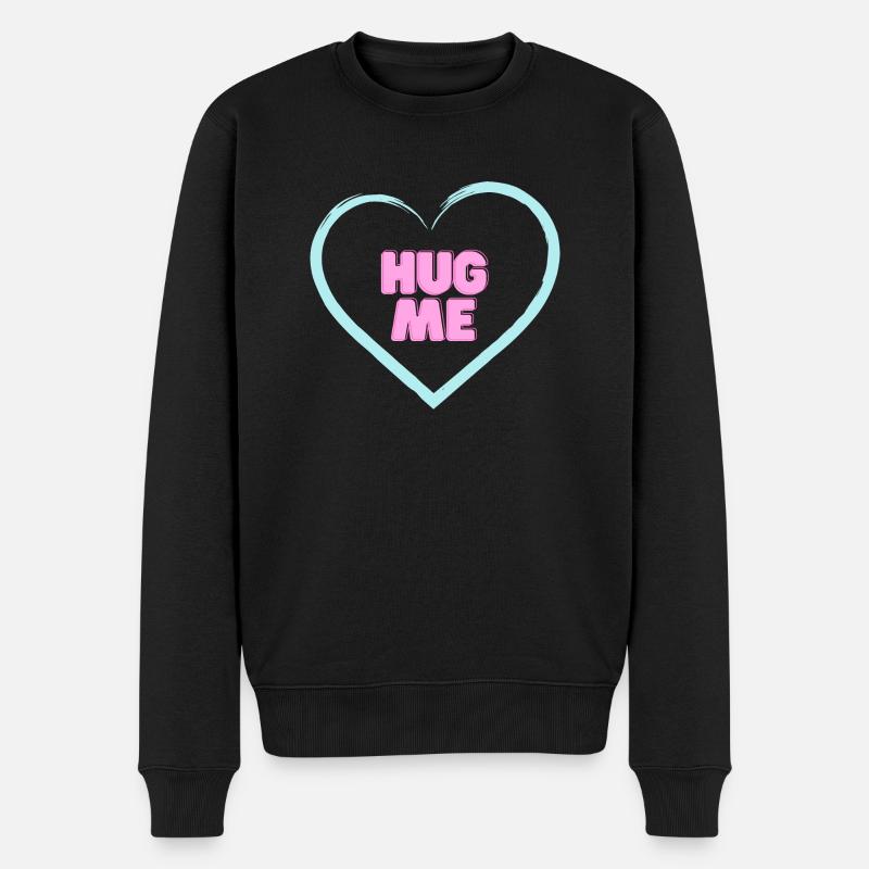 HUG ME - Männer Premium Bio Pullover - Schwarz