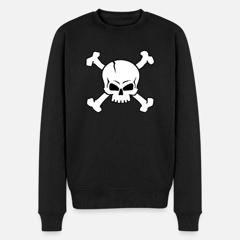 CRÂNE CROISÉ - 2C (W) - Pull Premium bio Homme - noir