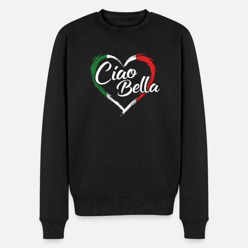 ITALIENISCH - Männer Premium Bio Pullover - Schwarz