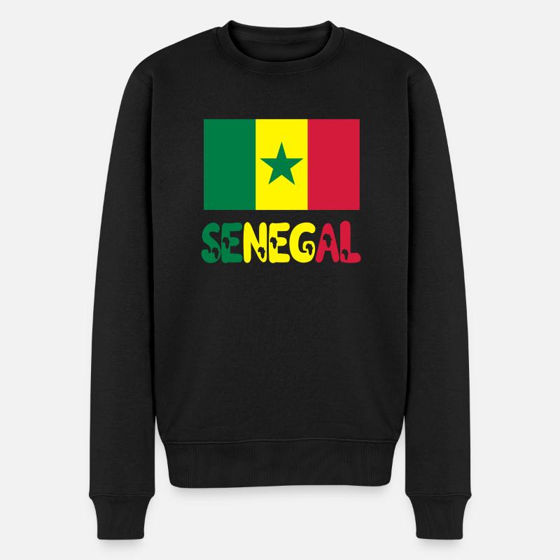 Sénégal - Männer Premium Bio Pullover - Schwarz
