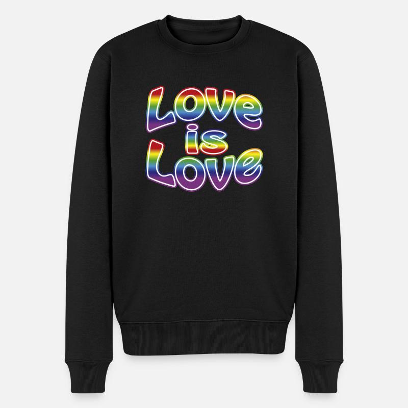 Love is Love - Männer Premium Bio Pullover - Schwarz