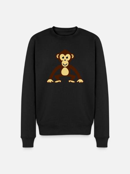 monkey__f3 - Männer Premium Bio Pullover - Schwarz
