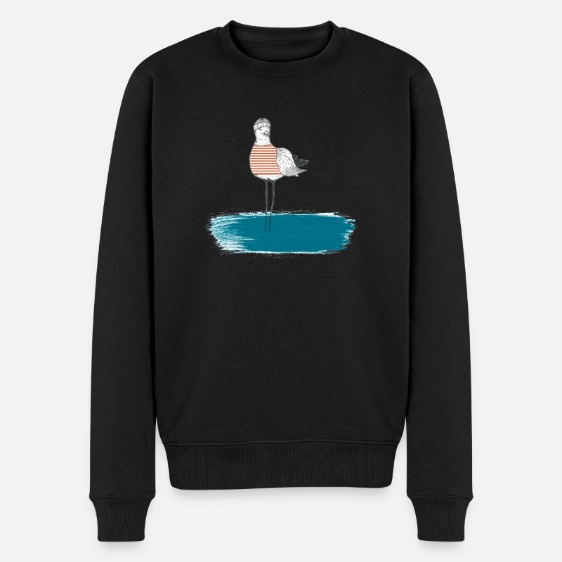 Die Seemannsmöve - Maritim Serie von AP-Design - Männer Premium Bio Pullover - Schwarz