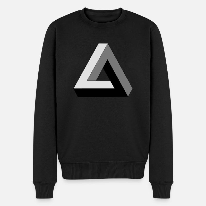 Penrose Dreieck - Männer Premium Bio Pullover - Schwarz