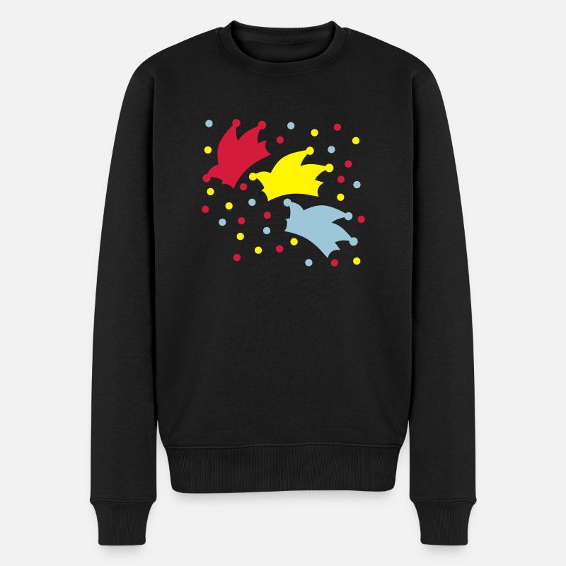Narrenkappe / Konfetti / Fasching - Männer Premium Bio Pullover - Schwarz