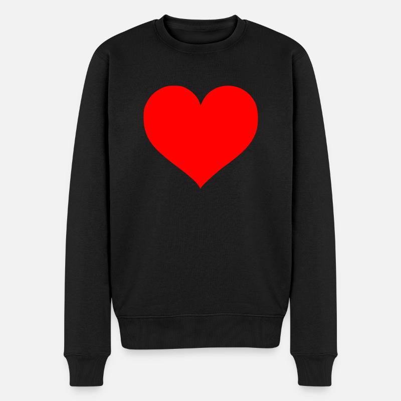 coeur rouge - Pull Premium bio Homme - noir