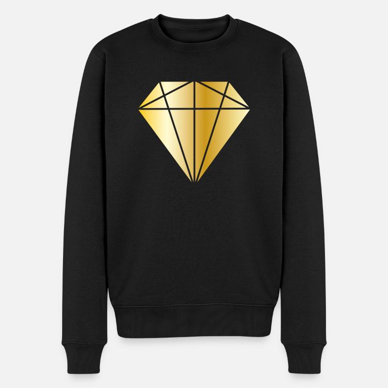 Diamant gold - Männer Premium Bio Pullover - Schwarz