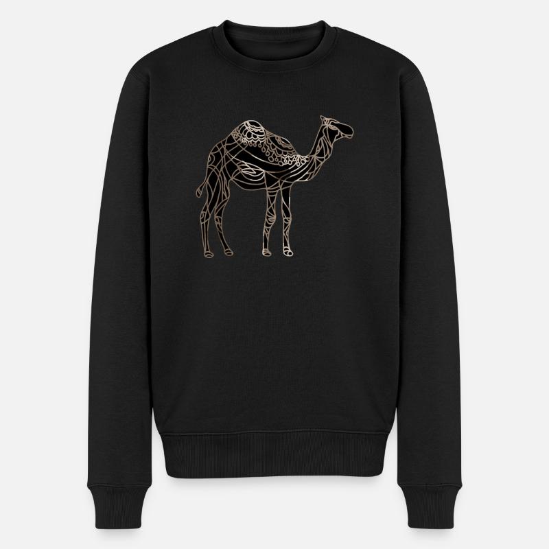 Kamel - Männer Premium Bio Pullover - Schwarz