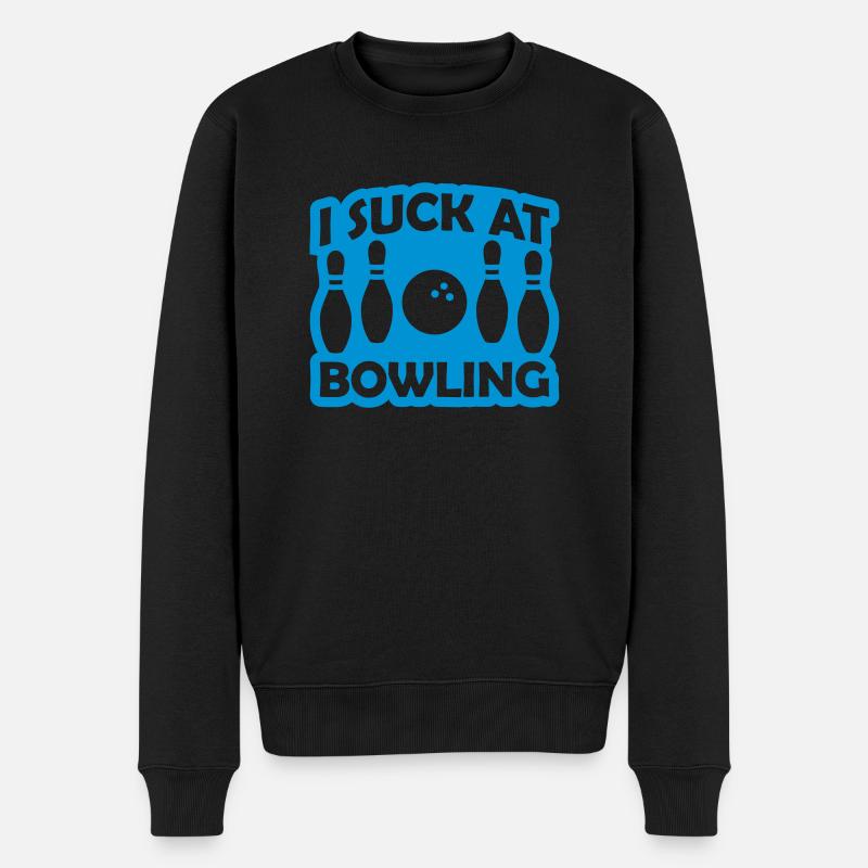 I suck at bowling - Männer Premium Bio Pullover - Schwarz