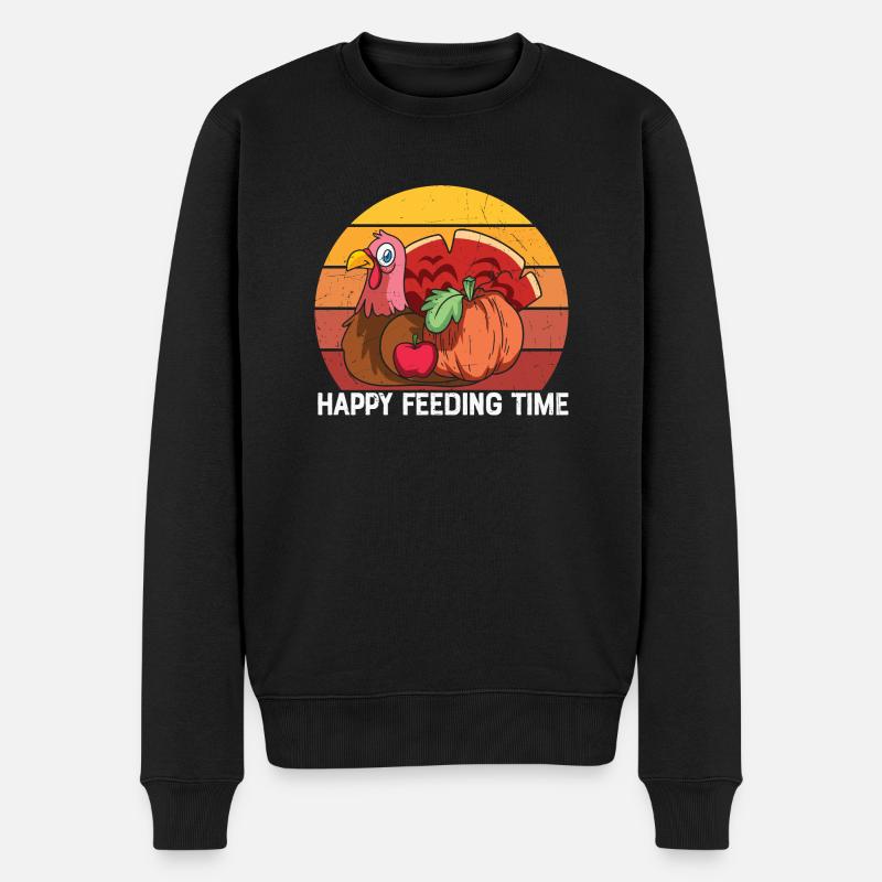 happy feeding time - Funny Turkey - Pull Premium bio Homme - noir