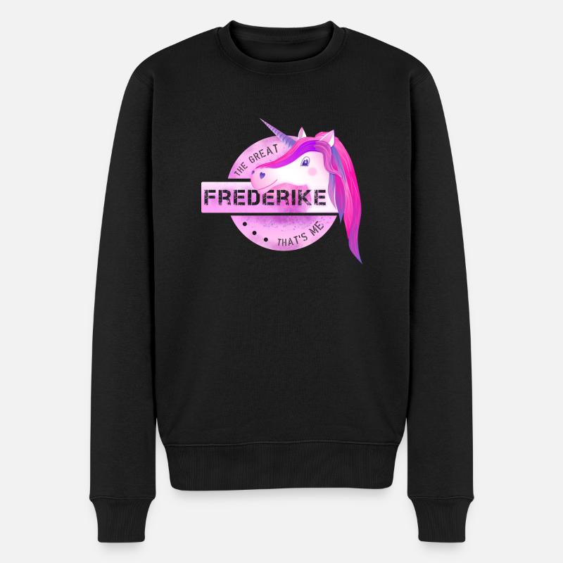 Frederike - Männer Premium Bio Pullover - Schwarz