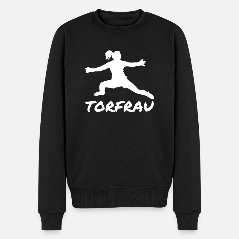 Handball Torfrau - Männer Premium Bio Pullover - Schwarz