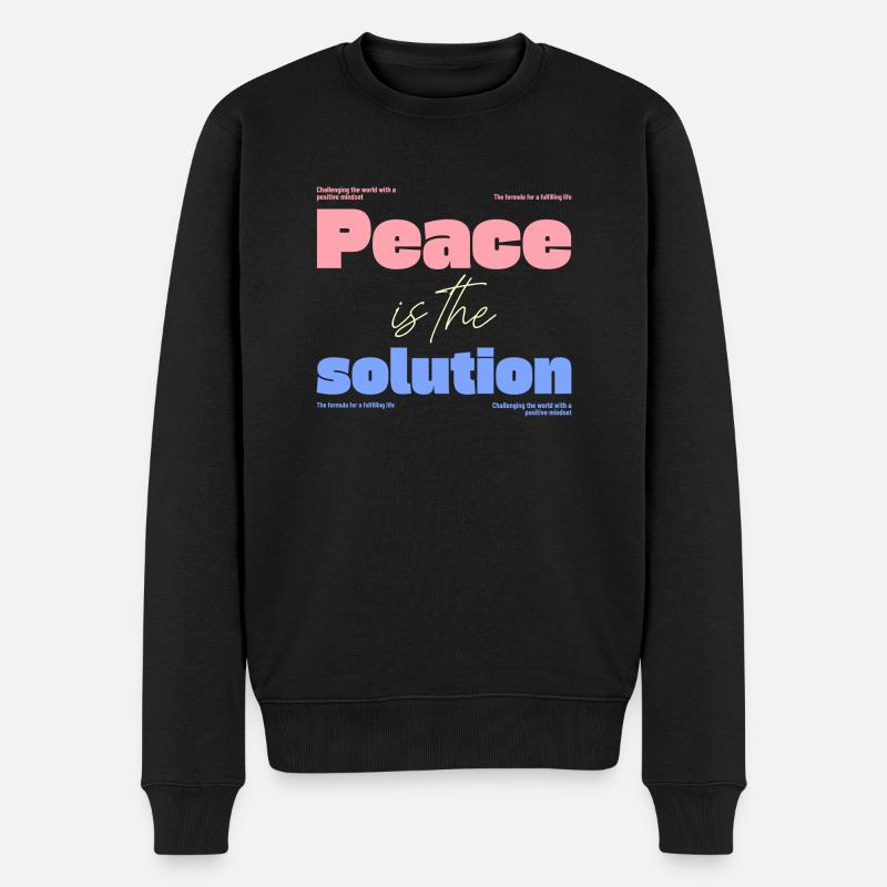 Geistige Gesundheit - Männer Premium Bio Pullover - Schwarz