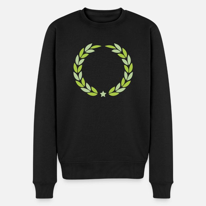 lorbeerkranz - Männer Premium Bio Pullover - Schwarz