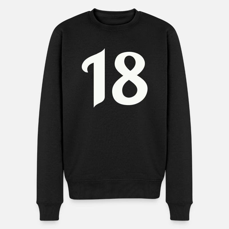 18 - Männer Premium Bio Pullover - Schwarz