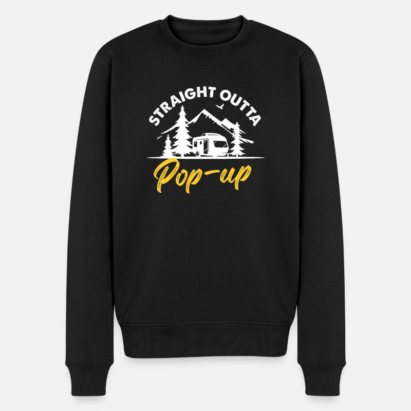 Camping-car pop-up Straight Outta - Pull Premium bio Homme - noir