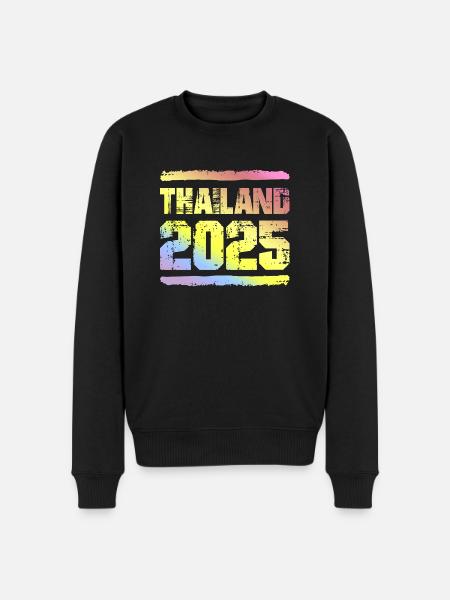Thailand 2025 Bunt - Männer Premium Bio Pullover - Schwarz