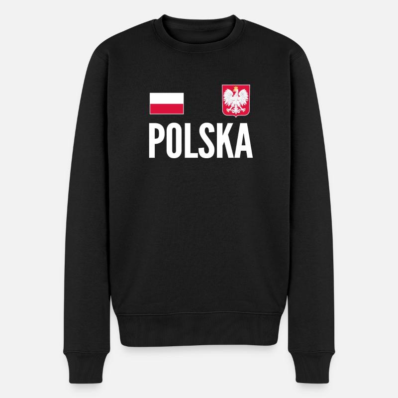 Poland Soccer Jersey - Männer Premium Bio Pullover - Schwarz