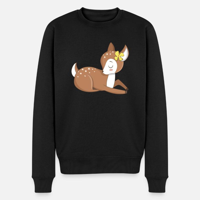 Tierbaby Rehkitz - Männer Premium Bio Pullover - Schwarz