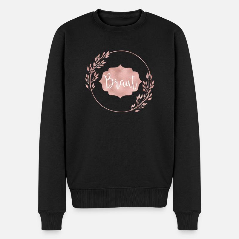 Braut Rosegold - Männer Premium Bio Pullover - Schwarz
