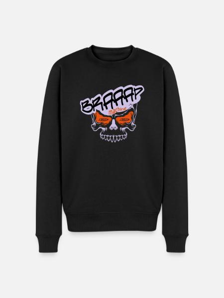 Braaap BIG Skull - Männer Premium Bio Pullover - Schwarz