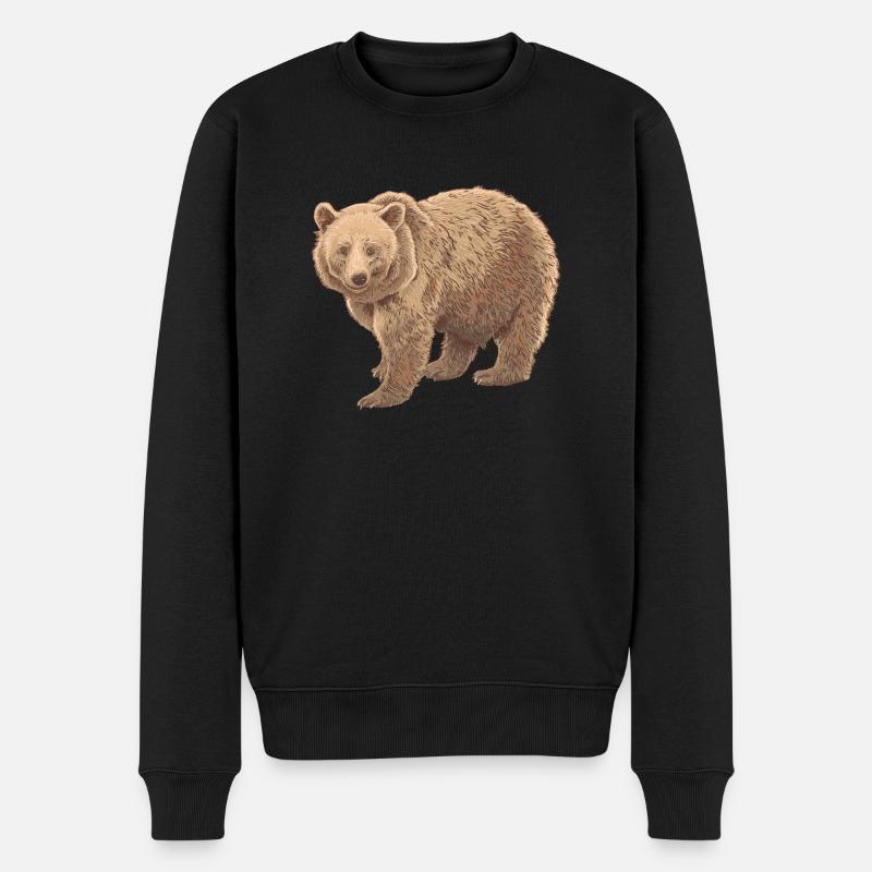 Ours de Kodiak - Pull Premium bio Homme - noir