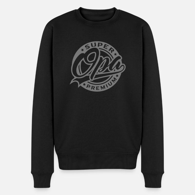 Opa (Emblem) - Männer Premium Bio Pullover - Schwarz