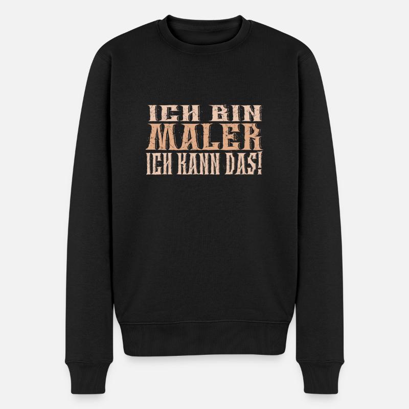 Ich bin Maler - Männer Premium Bio Pullover - Schwarz