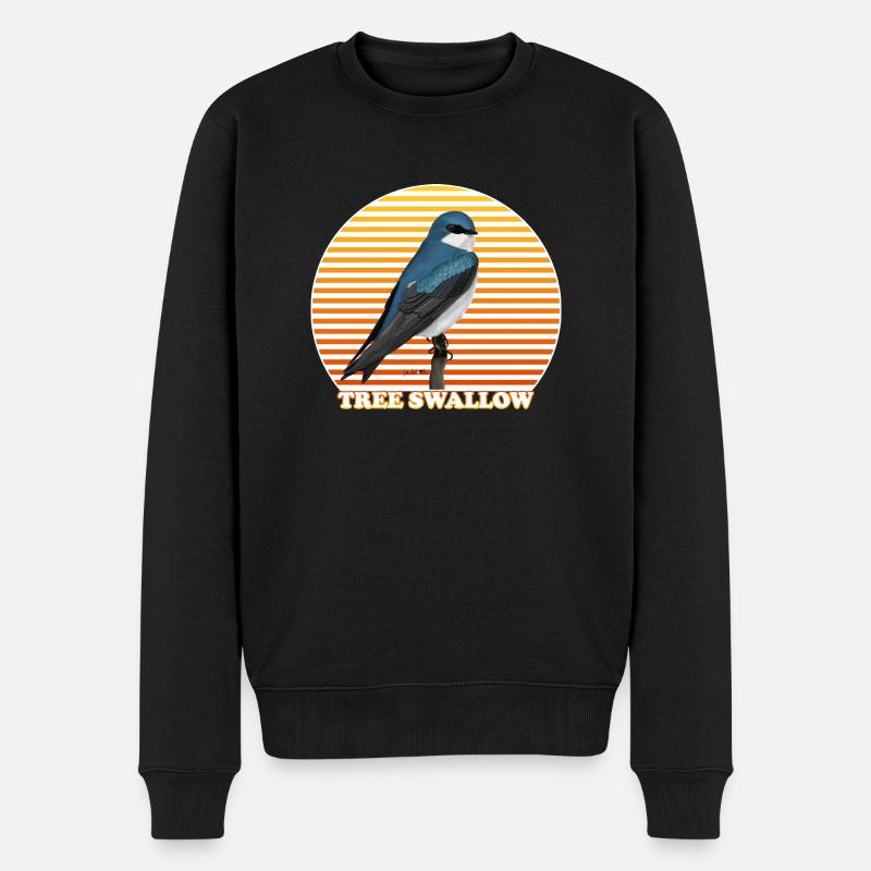 Schwalbe Vogel Vogelmotiv Natur Tier Ornithologe - Männer Premium Bio Pullover - Schwarz