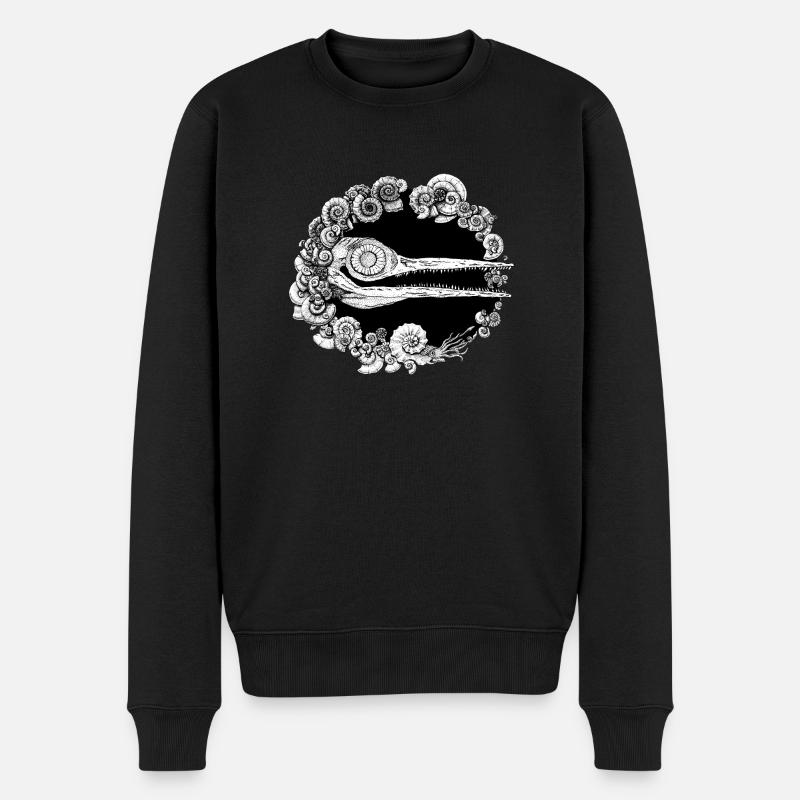 Ichthyosaurus Ammonit Geologie Paläontologie 1 - Männer Premium Bio Pullover - Schwarz