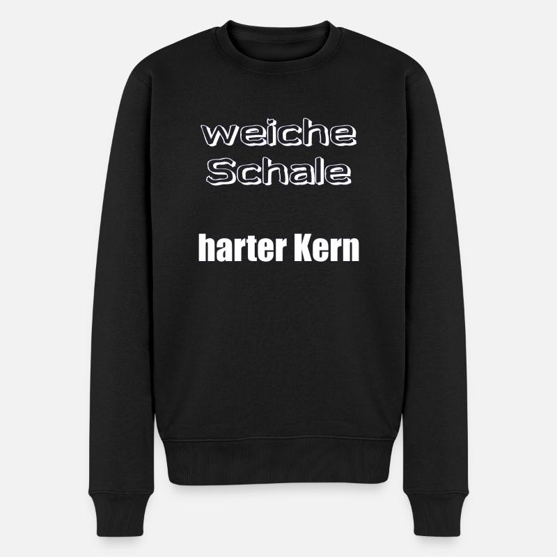 weiche Schale harter Kern - Sprüche - Geschenk - Männer Premium Bio Pullover - Schwarz