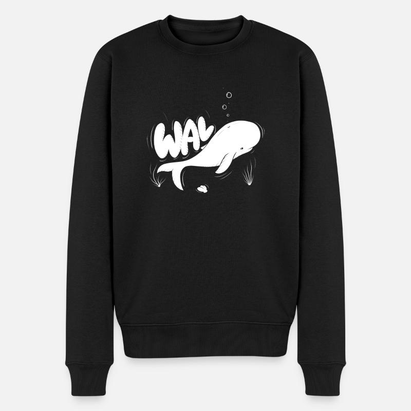 Wal - Männer Premium Bio Pullover - Schwarz