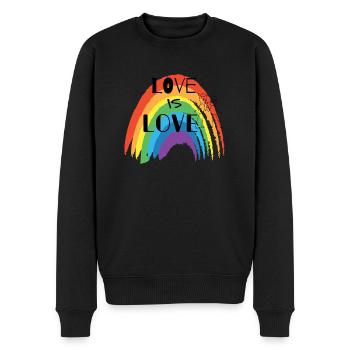 L’AMOUR EST AMOUR - Pull Premium bio Homme - noir - Devant - Nico (187cm)