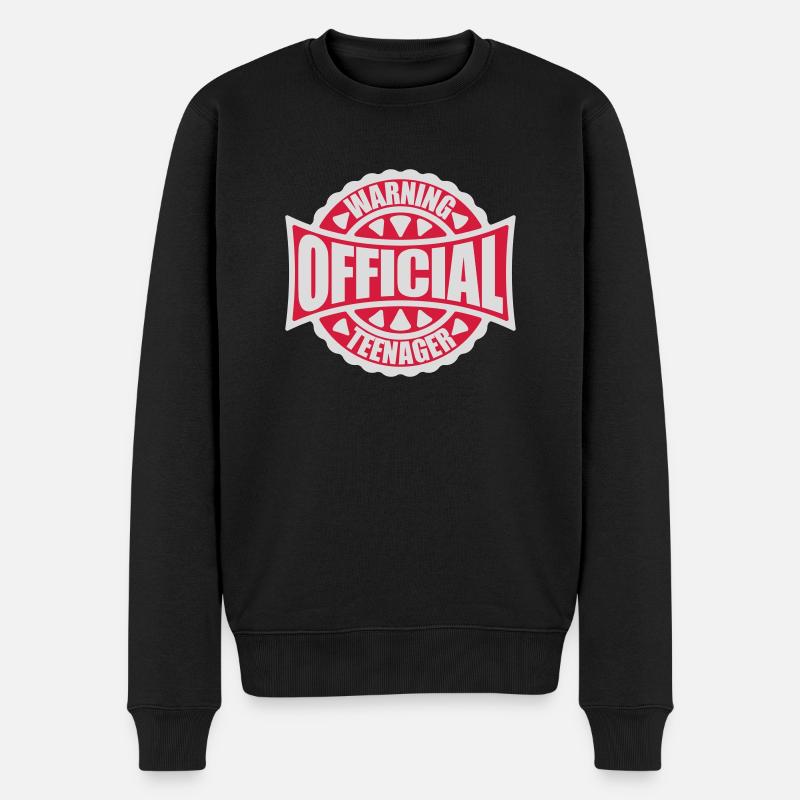 avertissement citation officielle d’adolescent - Pull Premium bio Homme - noir